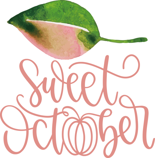 Transparent October Leaf Plant stem Logo for Sweet October for October