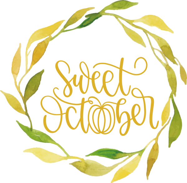 Transparent October Drawing Design for Sweet October for October