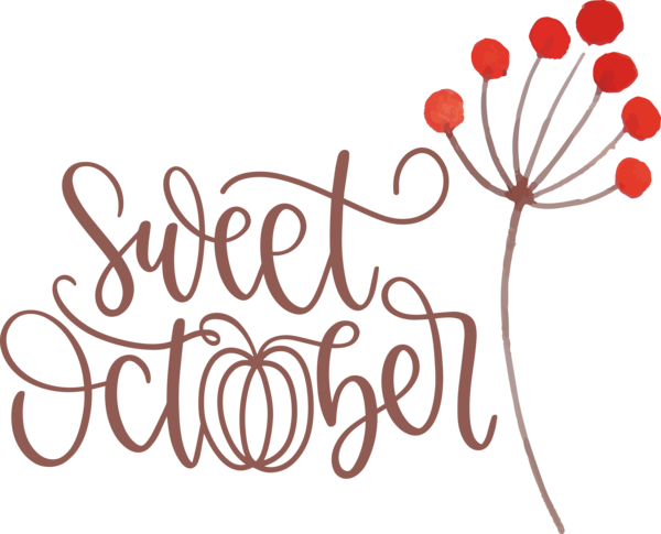 Transparent October Floral design Logo Design for Sweet October for October
