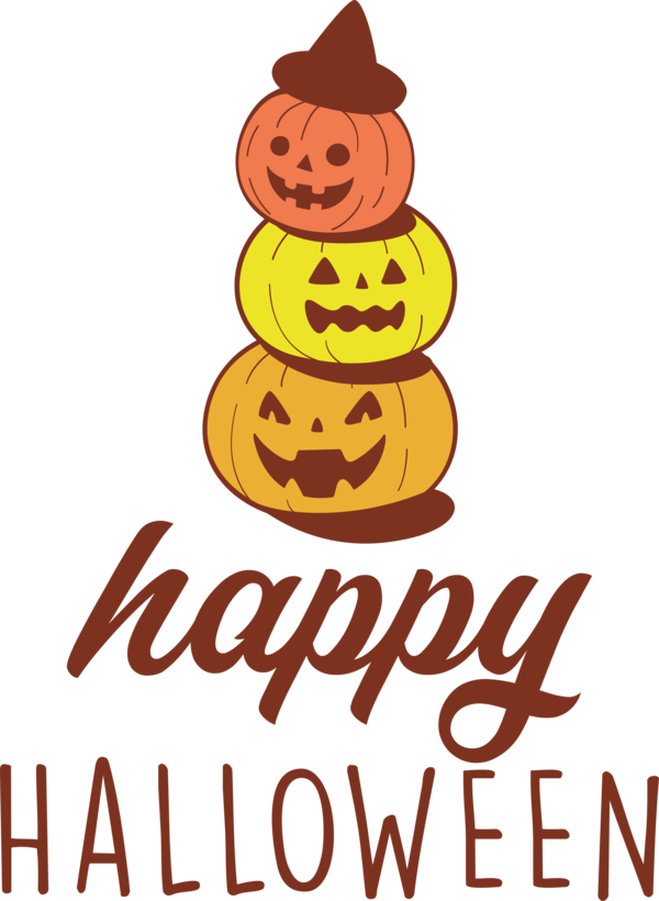 Transparent Halloween Line Pumpkin Happiness for Happy Halloween for Halloween