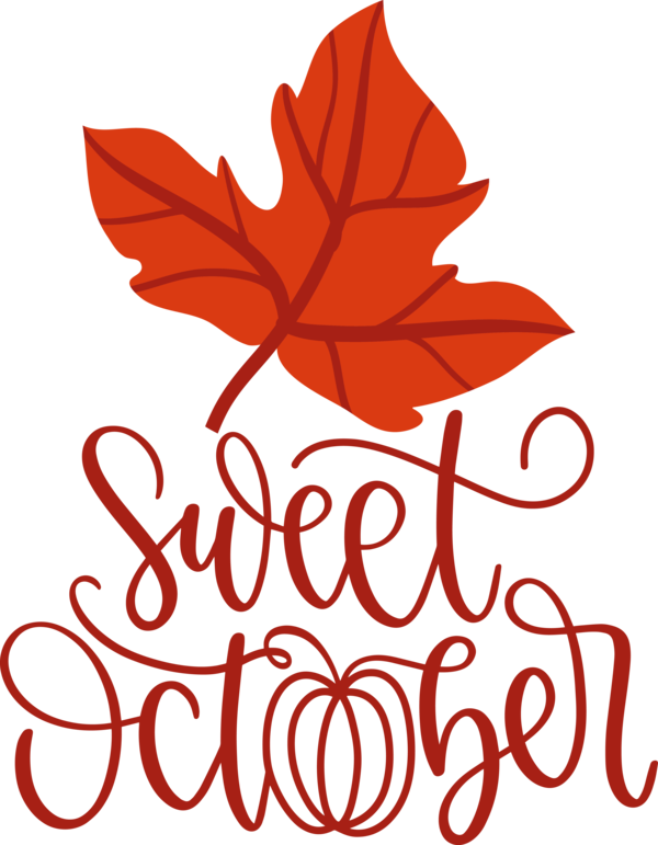 Transparent October Leaf Floral design Design for Sweet October for October