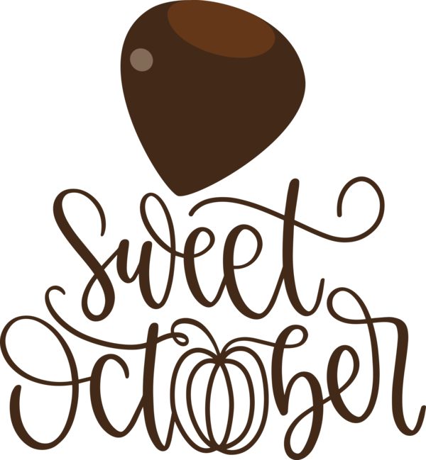 Transparent October Logo Calligraphy Line for Sweet October for October