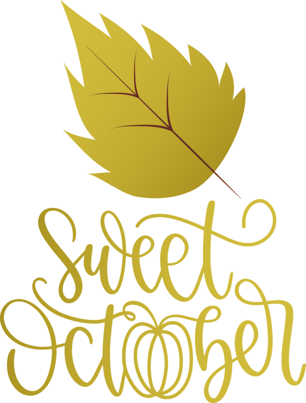 Transparent October Leaf Logo Yellow for Sweet October for October