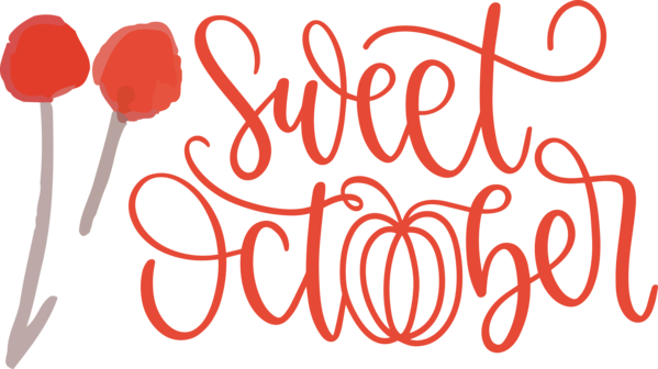 Transparent October October Design Typography for Sweet October for October
