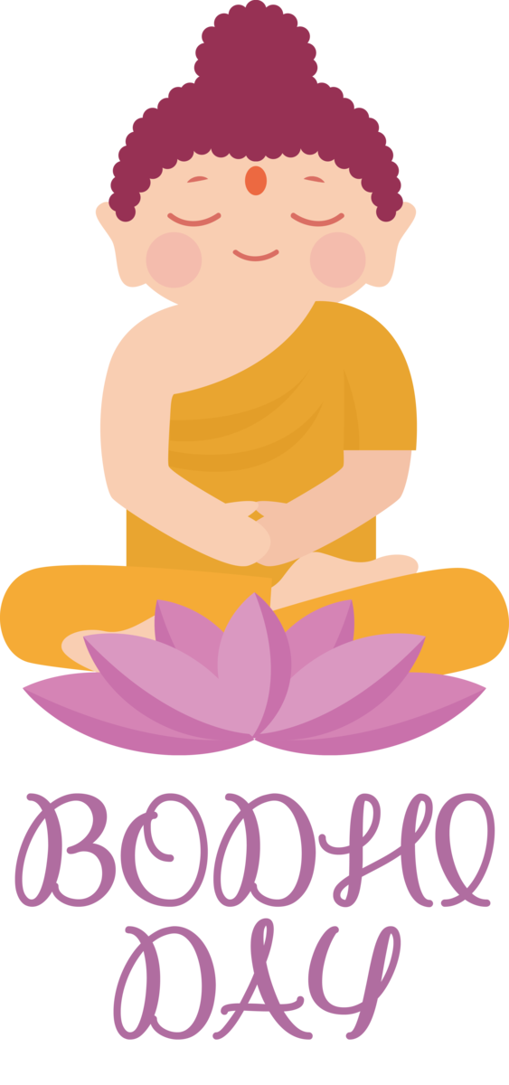 Transparent Bodhi Day Cartoon Happiness Flower for Bodhi for Bodhi Day