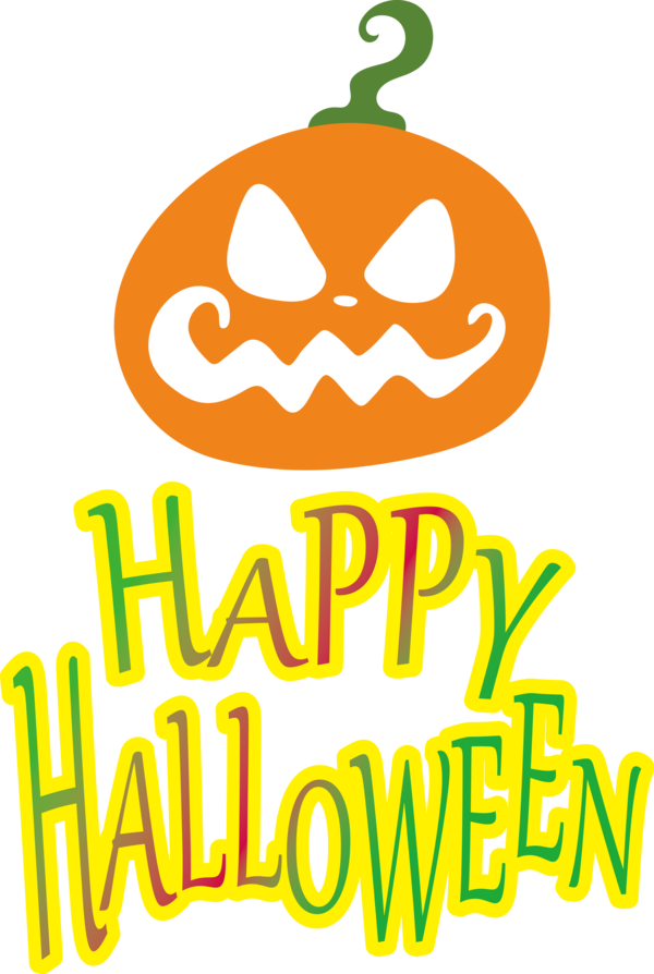 Transparent Halloween Logo Cartoon Line for Happy Halloween for Halloween