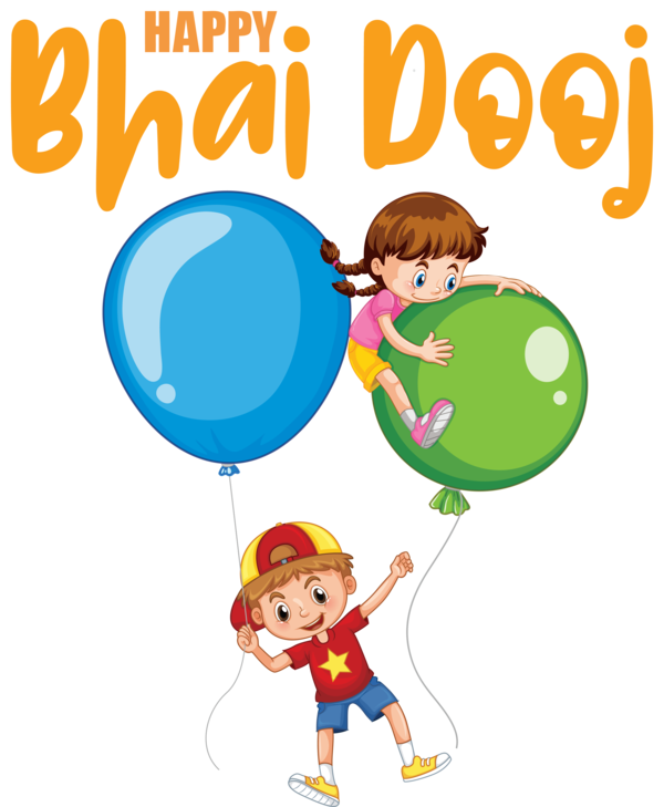 Transparent Bhai Dooj Birthday Balloon Greeting Card for Bhai Beej for Bhai Dooj