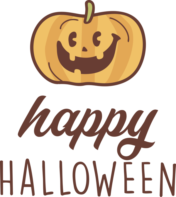 Transparent Halloween Logo Cartoon Line for Happy Halloween for Halloween