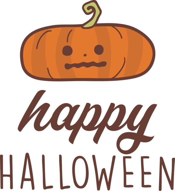 Transparent Halloween Logo Line Pumpkin for Happy Halloween for Halloween