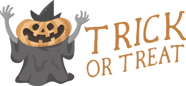 Transparent Halloween Cartoon Logo Meter for Trick Or Treat for Halloween
