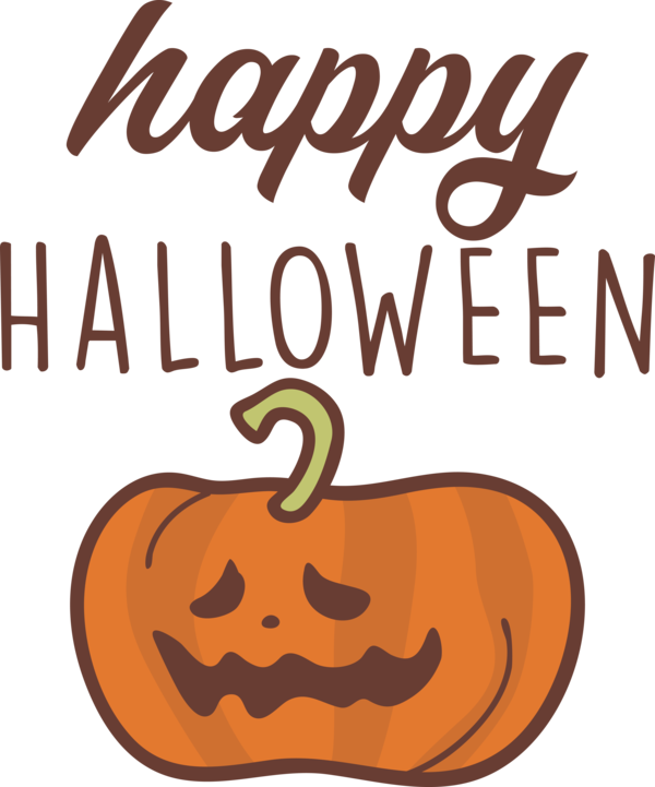 Transparent Halloween Pumpkin Cartoon Logo for Happy Halloween for Halloween