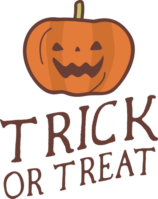 Transparent Halloween Jack-o'-lantern Cartoon Logo for Trick Or Treat for Halloween