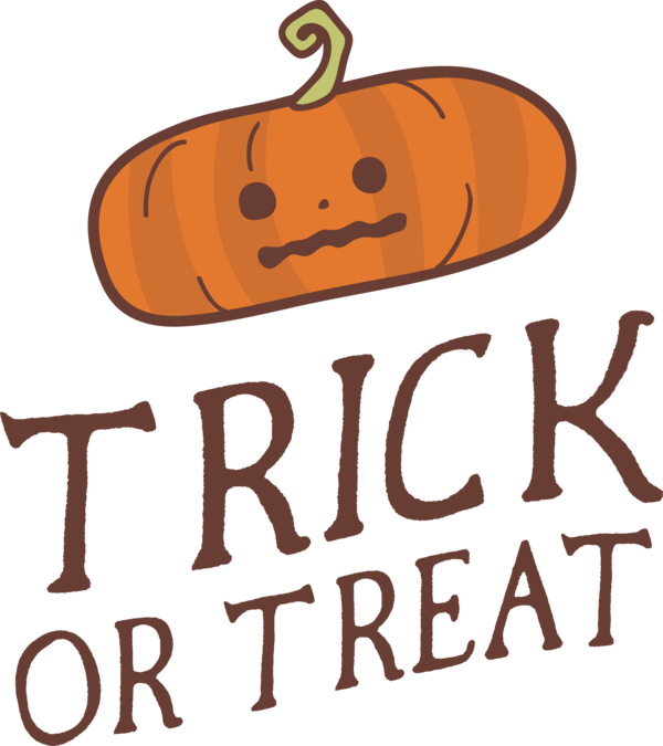 Transparent Halloween Logo Line Pumpkin for Trick Or Treat for Halloween