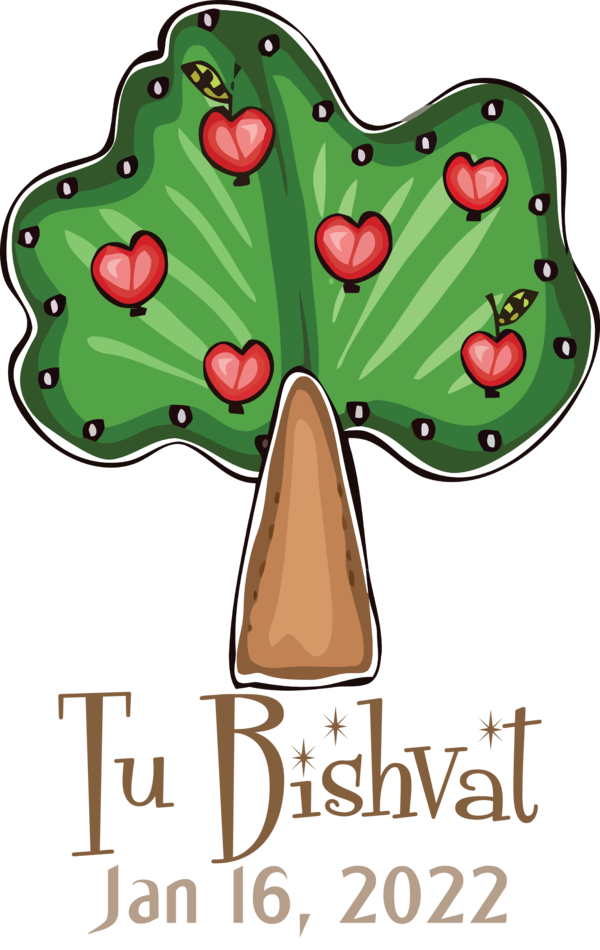 Transparent Tu Bishvat Cartoon Tree Design for Tu Bishvat Tree for Tu Bishvat