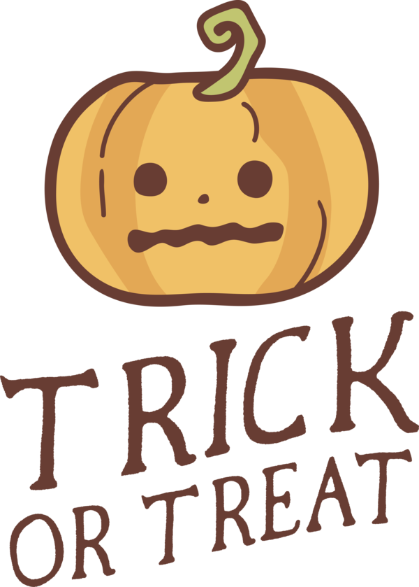 Transparent Halloween Cartoon Logo Pumpkin for Trick Or Treat for Halloween