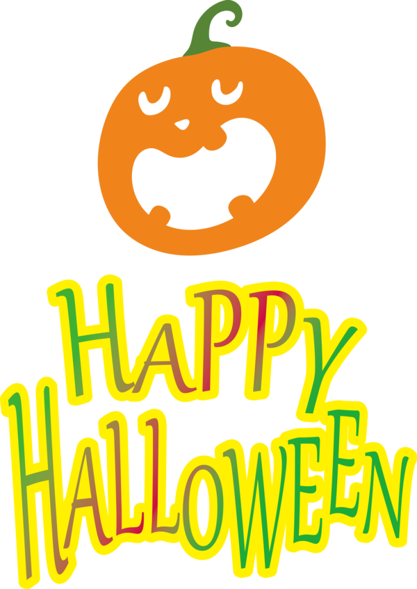 Transparent Halloween Logo Line Text for Happy Halloween for Halloween