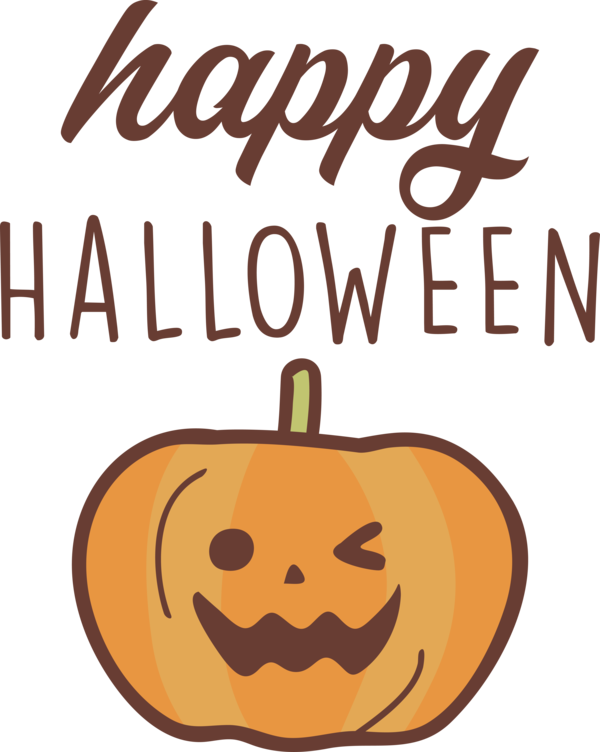 Transparent Halloween Cartoon Line Pumpkin for Happy Halloween for Halloween