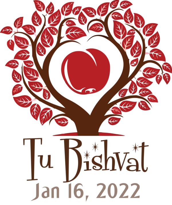 Transparent Tu Bishvat Tree Fruit tree Heart for Tu Bishvat Tree for Tu Bishvat