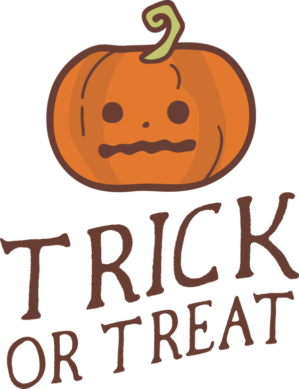 Transparent Halloween Jack-o'-lantern Logo Line for Trick Or Treat for Halloween
