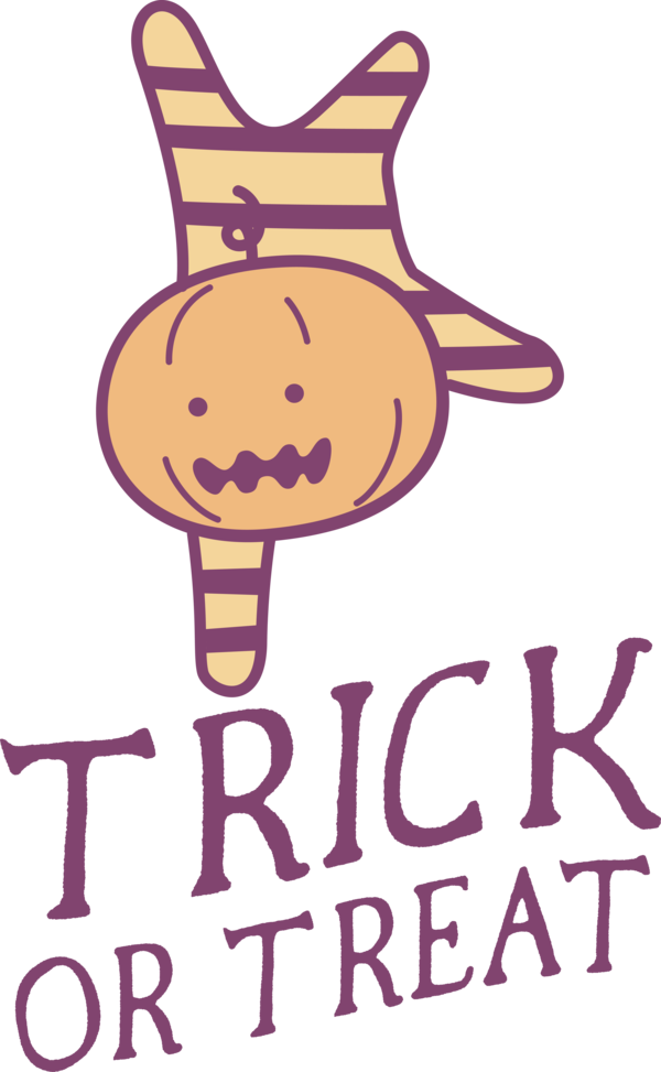 Transparent Halloween Cartoon Line Text for Trick Or Treat for Halloween