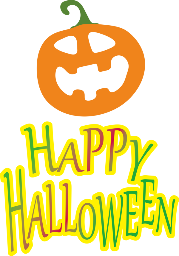 Transparent Halloween Logo Line Yellow for Happy Halloween for Halloween