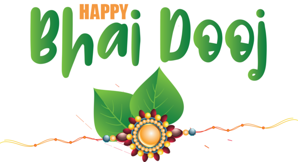 Transparent Bhai Dooj Logo Design Leaf for Bhai Beej for Bhai Dooj