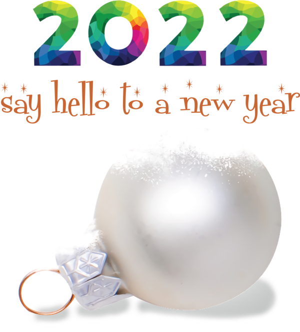 Transparent New Year Balloon Design Font for Happy New Year 2022 for New Year