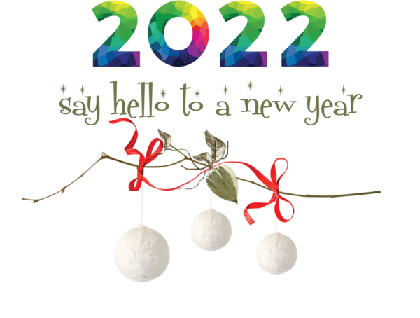 Transparent New Year Line Font Jewellery for Happy New Year 2022 for New Year