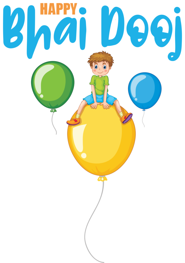 Transparent Bhai Dooj Balloon Human Cartoon for Bhai Beej for Bhai Dooj