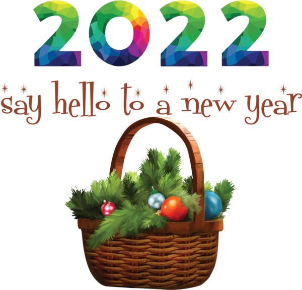 Transparent New Year Gift basket Basket Gift for Happy New Year 2022 for New Year