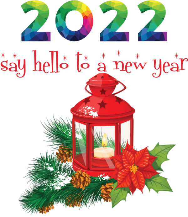 Transparent New Year Christmas Day Lantern Paper lantern for Happy New Year 2022 for New Year