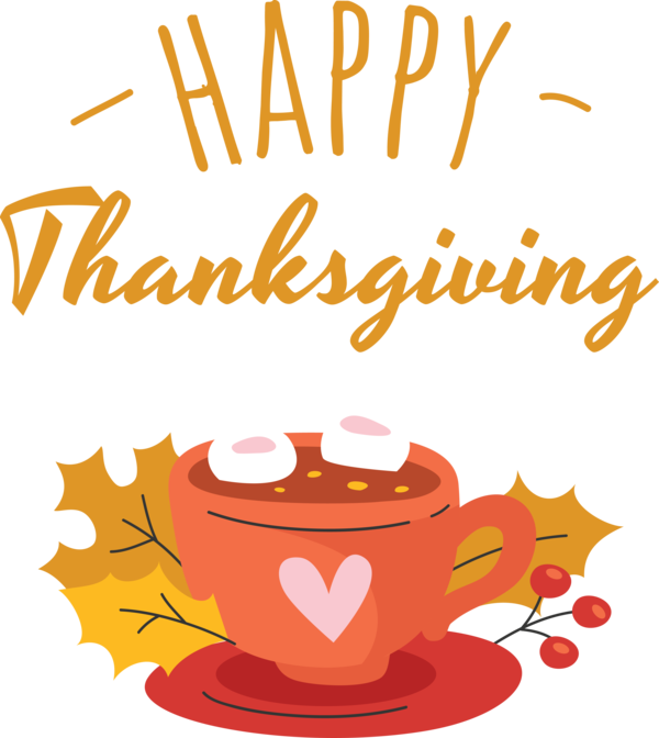 Transparent Thanksgiving Coffee Coffee cup Flower for Happy Thanksgiving for Thanksgiving