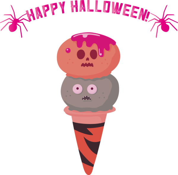 Transparent Halloween Ice Cream Ice Cream Cone Sundae for Happy Halloween for Halloween