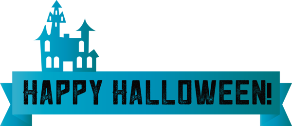 Transparent Halloween Logo Line Teal for Happy Halloween for Halloween