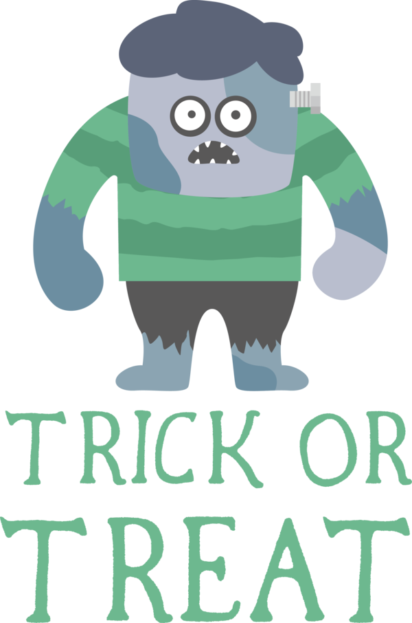 Transparent Halloween Human Poster Cartoon for Trick Or Treat for Halloween