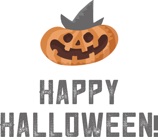Transparent Halloween Logo Font Pumpkin for Happy Halloween for Halloween