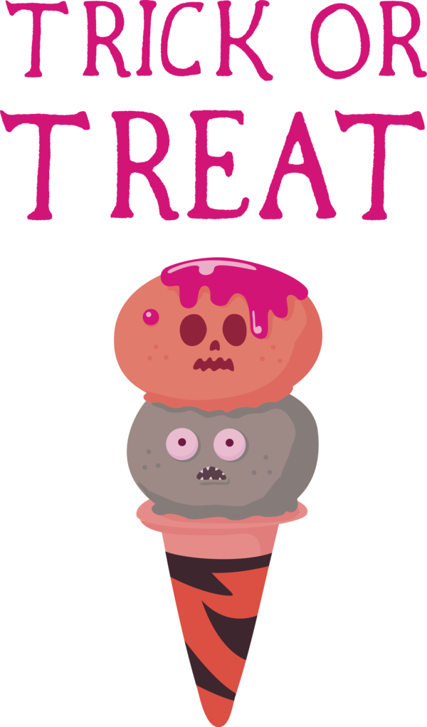 Transparent Halloween Ice Cream Cone Ice Cream Cartoon for Trick Or Treat for Halloween