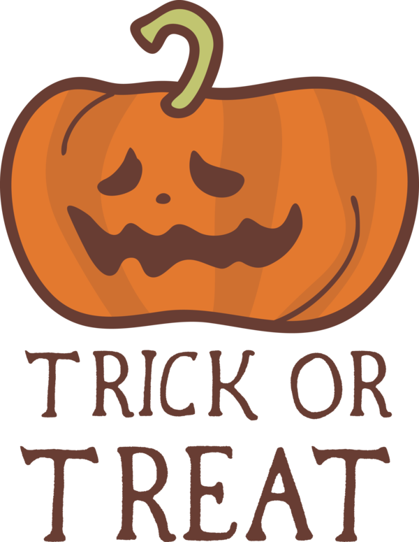 Transparent Halloween Pumpkin Cartoon Logo for Trick Or Treat for Halloween