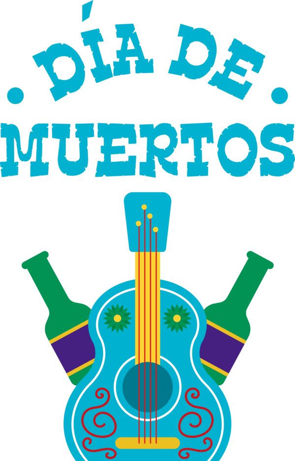 Transparent Day of the Dead Guitar Accessory Logo Design for Día de Muertos for Day Of The Dead