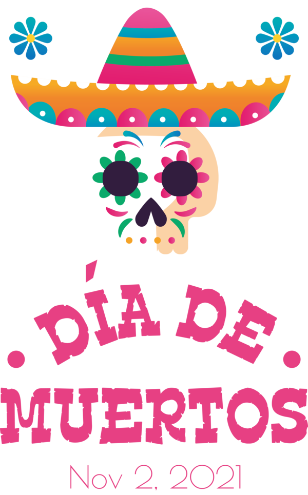 Transparent Day of the Dead Design Country music Pink M for Día de Muertos for Day Of The Dead