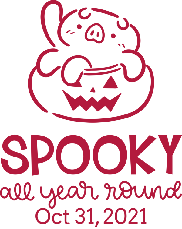 Transparent Halloween Logo Line Pink M for Halloween Boo for Halloween