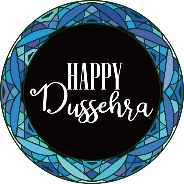Transparent Dussehra Design Circle Font for Happy Dussehra for Dussehra