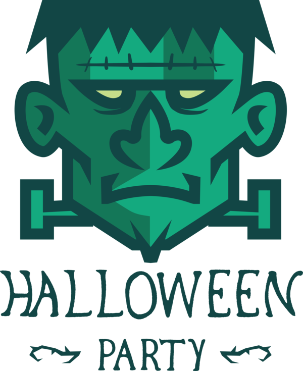 Transparent Halloween Logo Design Green for Halloween Party for Halloween