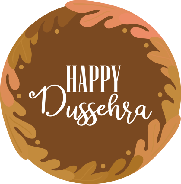 Transparent Dussehra Font Circle Logo for Happy Dussehra for Dussehra