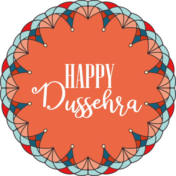 Transparent Dussehra Design Circle Pattern for Happy Dussehra for Dussehra