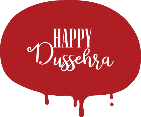 Transparent Dussehra Text Speech Logo for Happy Dussehra for Dussehra