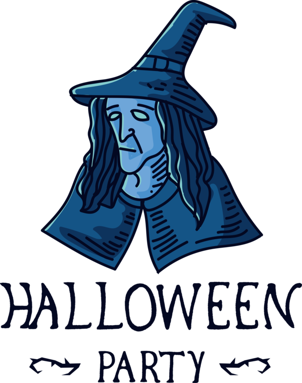 Transparent Halloween Logo Line Character for Halloween Party for Halloween