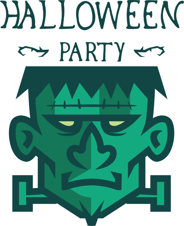 Transparent Halloween Design Logo Line for Halloween Party for Halloween