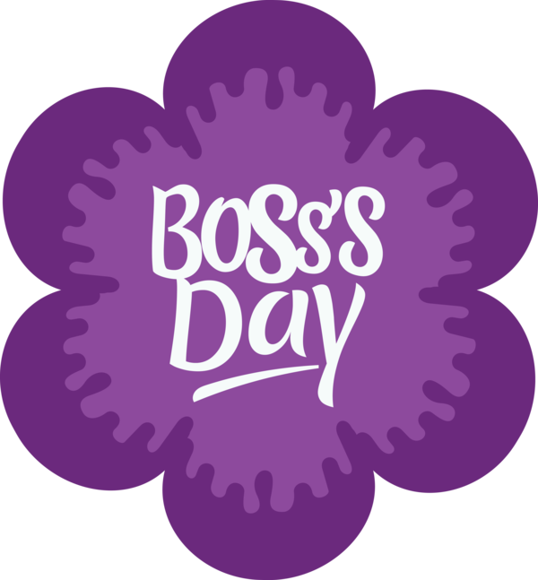 Transparent Bosses Day Logo Design Purple Flower Decoration for Boss Day for Bosses Day