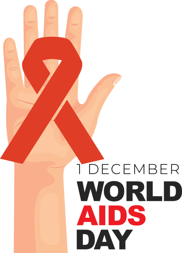 Transparent World Aids Day Hand model Logo Sign language for Aids Day for World Aids Day